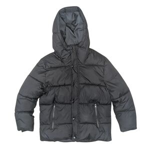 Zara Kids Boys Black Puffer Jacket Hooded Coat Size 11-12